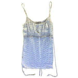 Paprika Women’s White Floral Lace Trim Cami Tank Top Size XL Adjustable Straps
